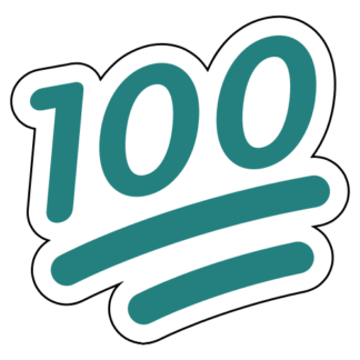 100 One-Hundred Emoji Sticker (Turquoise)